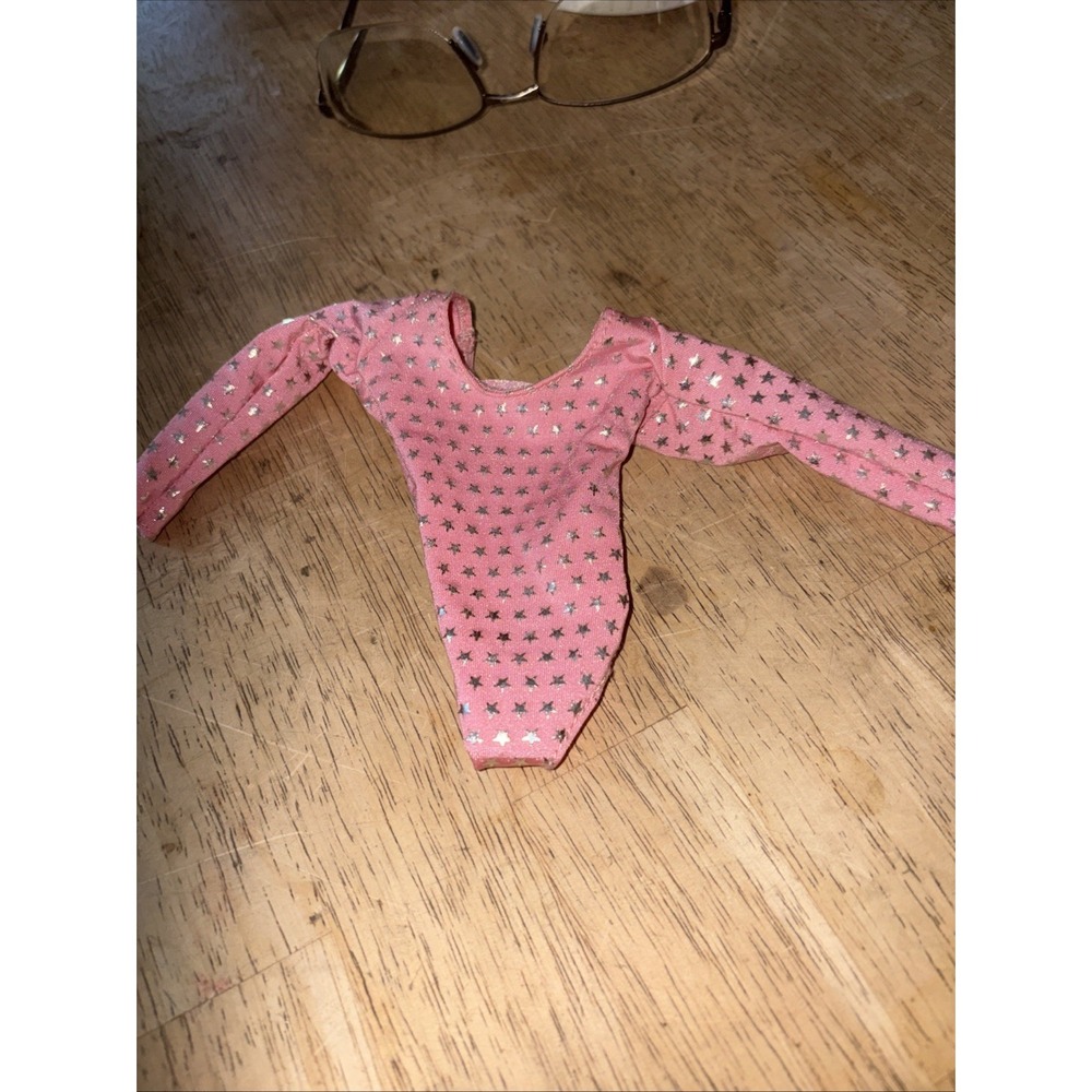 American Girl Doll Gymnastics Leotard Pink Silver Stars Activewear 18 Inch Doll
